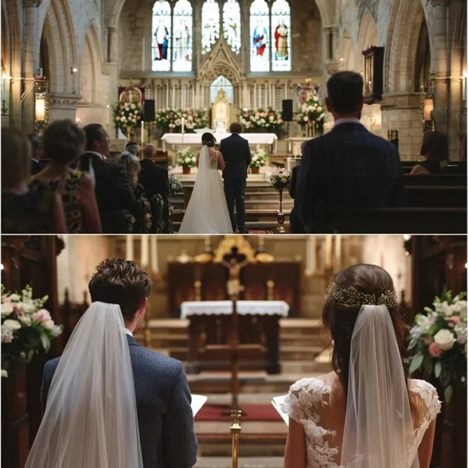 Romantyczna ceremonia ślubu w kościele w Londynie